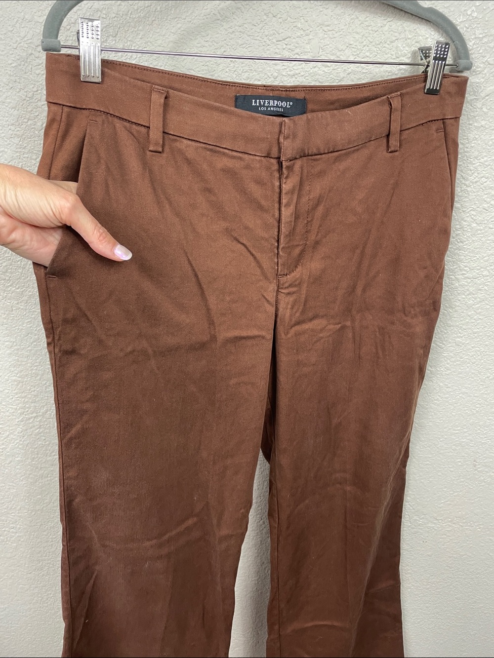 New Liverpool Kelsey Wide Leg Trouser Pants Saddle Brown Sz 6 / 28 - Picture 5 of 14